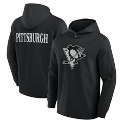 NHL Pittsburgh Penguins Fanatics Elements Blaze Tri-Blend Long Sleeve Hoodie T-Shirt - Black