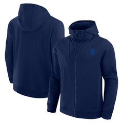 NHL Seattle Kraken Fanatics Elements Tonal Primary Tri-Blend Full-Zip Hoodie - Navy