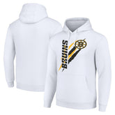 NHL Boston Bruins Starter Color Scratch Fleece Pullover Hoodie - White