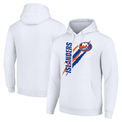 NHL New York Islanders Starter Color Scratch Fleece Pullover Hoodie - White