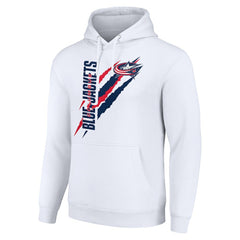 NHL Columbus Blue Jackets Starter Color Scratch Fleece Pullover Hoodie - White