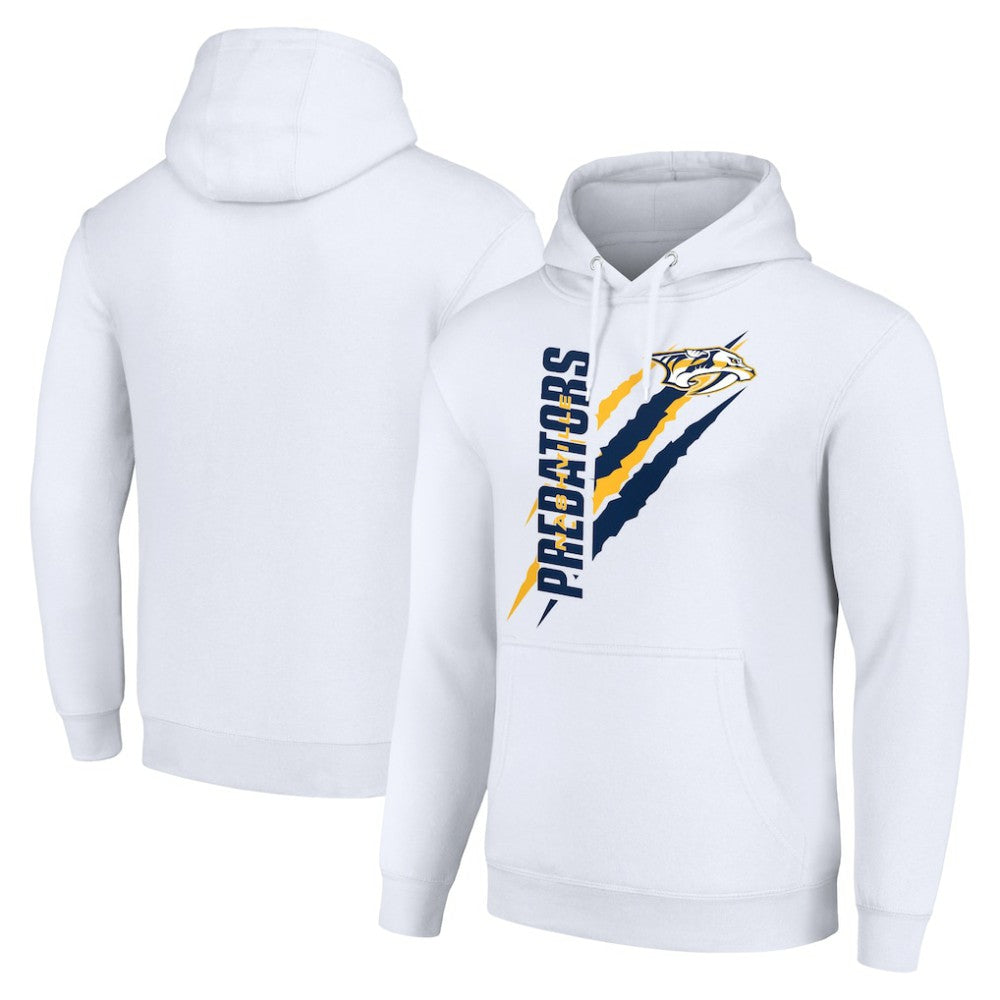 NHL Nashville Predators Starter Color Scratch Fleece Pullover Hoodie - White