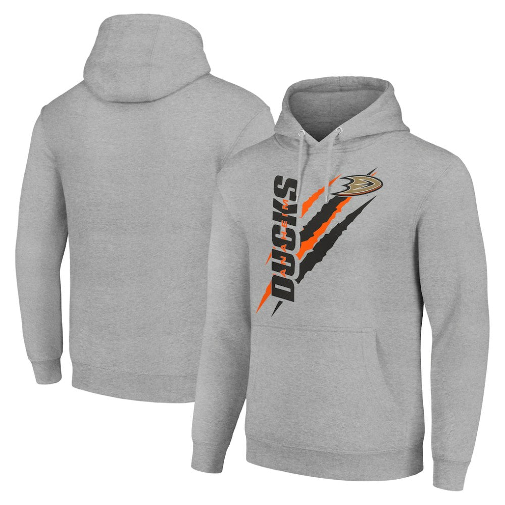 NHL Anaheim Ducks Starter Color Scratch Fleece Pullover Hoodie - Heather Gray