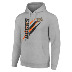 NHL Anaheim Ducks Starter Color Scratch Fleece Pullover Hoodie - Heather Gray