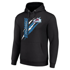 NHL Colorado Avalanche Starter Color Scratch Fleece Pullover Hoodie - Black