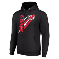 NHL New Jersey Devils Starter Color Scratch Fleece Pullover Hoodie - Black