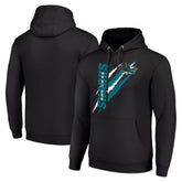 NHL San Jose Sharks Starter Color Scratch Fleece Pullover Hoodie - Black
