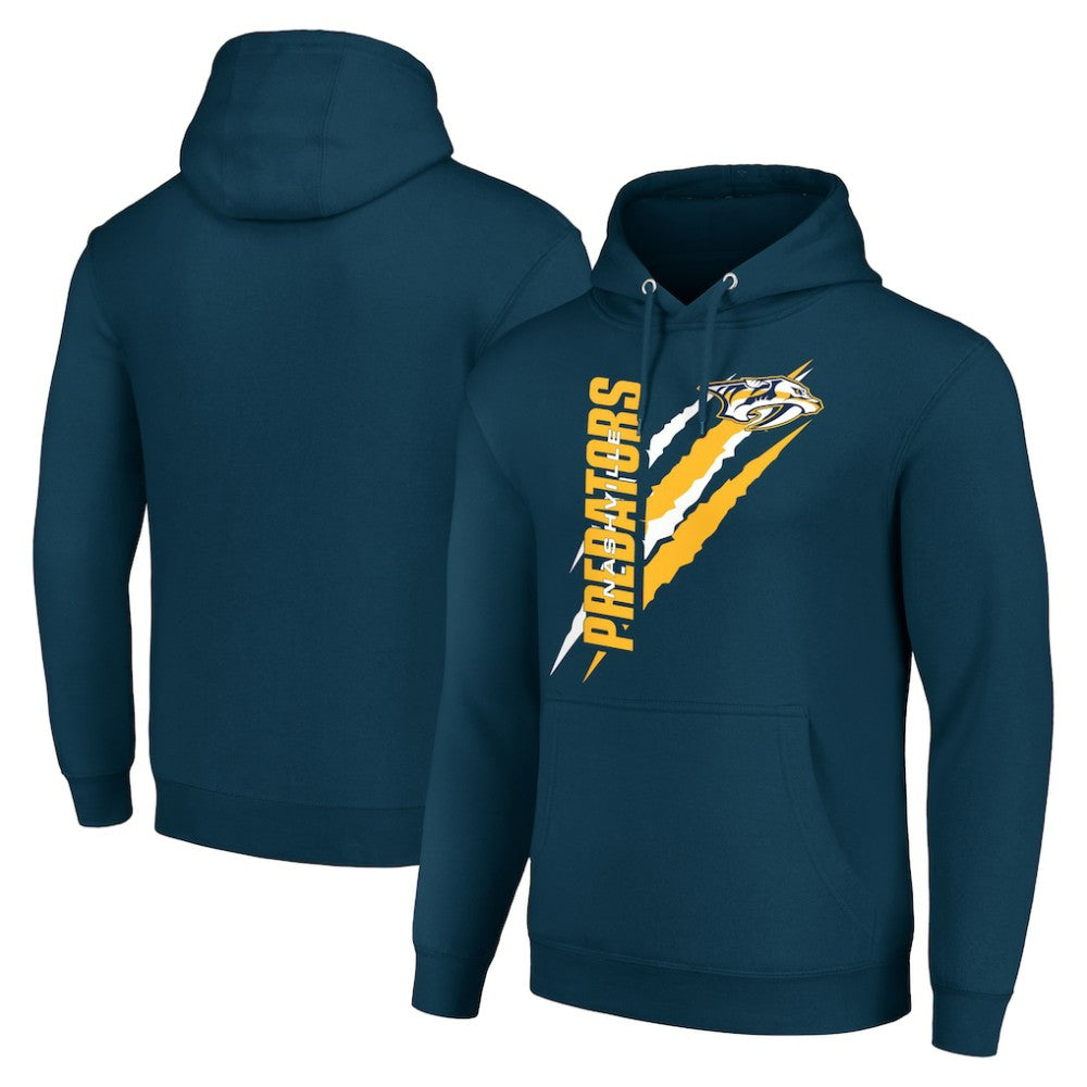 NHL Nashville Predators Starter Color Scratch Fleece Pullover Hoodie - Blue