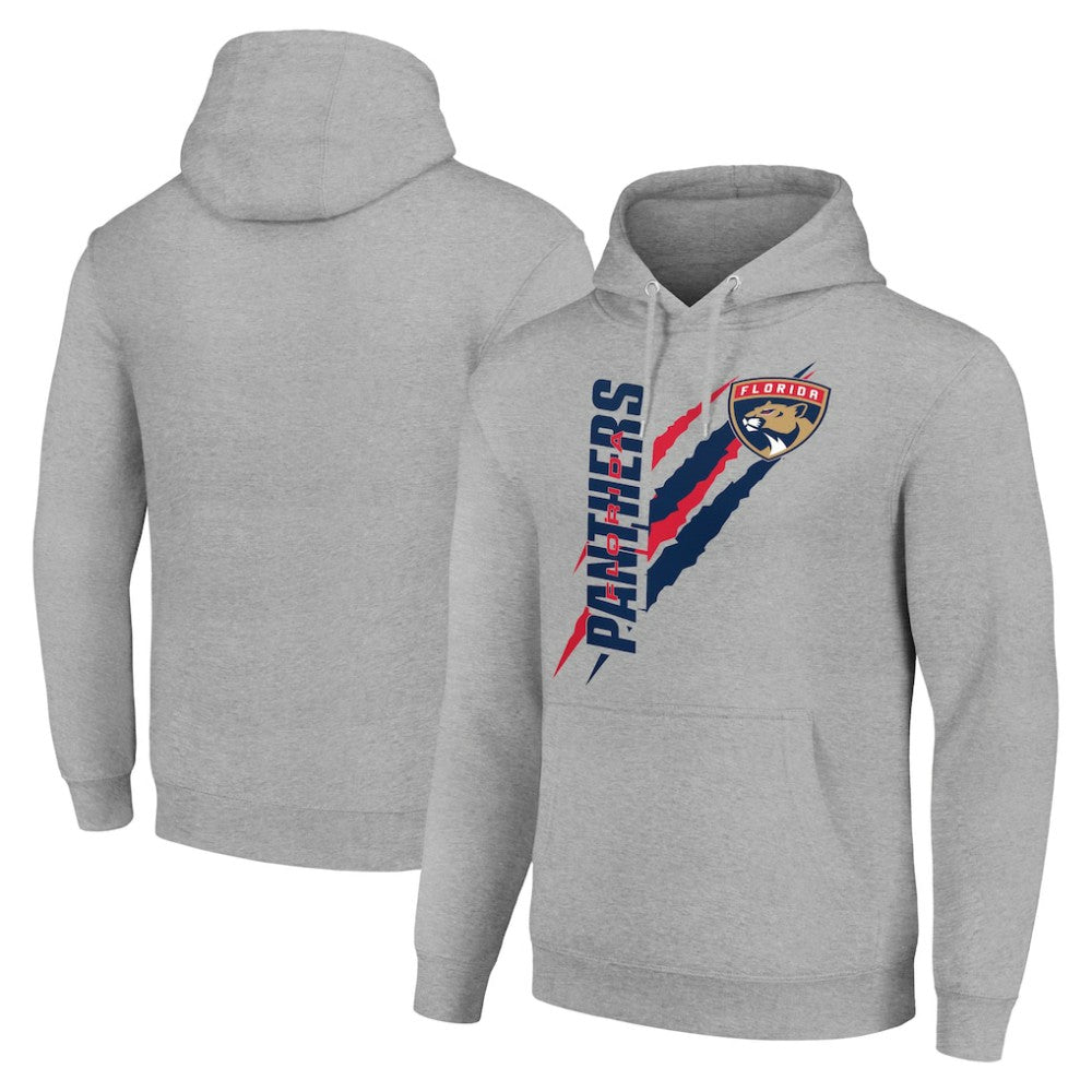 NHL Florida Panthers Starter Color Scratch Fleece Pullover Hoodie - Heather Gray
