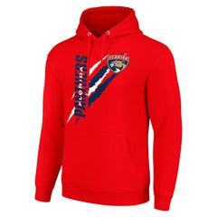 NHL Florida Panthers Starter Color Scratch Fleece Pullover Hoodie - Red