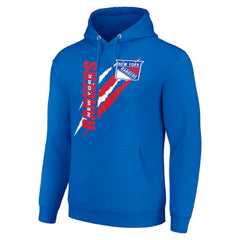 NHL New York Rangers Starter Color Scratch Fleece Pullover Hoodie - Royal