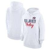 NHL Columbus Blue Jackets G-III 4Her by Carl Banks Women's Team Fleece Pullover Hoodie - White