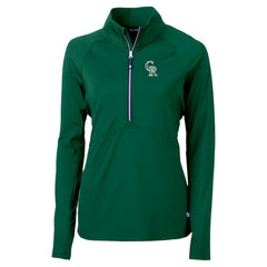 Colorado Rockies Cutter & Buck Women's City Connect Adapt Eco Knit Recycled Half-Zip Pullover Top - Hunter Green Pullover