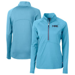 Milwaukee Brewers Cutter & Buck Women's City Connect Adapt Eco Knit Recycled Half-Zip Pullover Top - Powder Blue Pullover