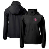 San Diego Padres Cutter & Buck Women's City Connect Charter Eco Recycled Half-Zip Anorak Jacket - Black Jackets