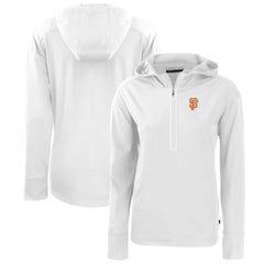 San Francisco Giants Cutter & Buck Women's City Connect Daybreak Eco Recycled Half-Zip Hoodie - White Hoodies