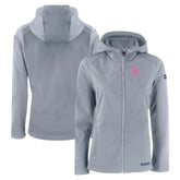 San Diego Padres Cutter & Buck Women's City Connect Evoke Eco Softshell Recycled Full-Zip Hoodie Jacket - Gray Jackets