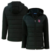 San Diego Padres Cutter & Buck Women's City Connect Evoke Hybrid Eco Softshell Recycled Full-Zip Hoodie Jacket - Black Jackets