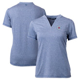 Chicago Cubs Cutter & Buck Women's City Connect Forge Heathered Stretch Blade Top - Heather Navy Tops