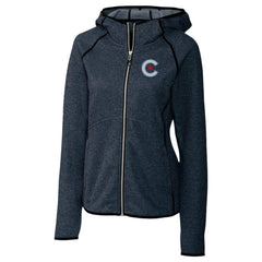 Chicago Cubs Cutter & Buck Women's City Connect Mainsail Full-Zip Hooded Jacket - Heather Navy Jackets
