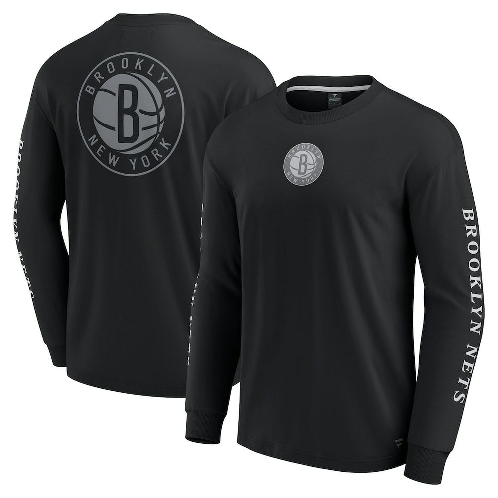 Brooklyn Nets Elements Strive Long Sleeve T-Shirt Black