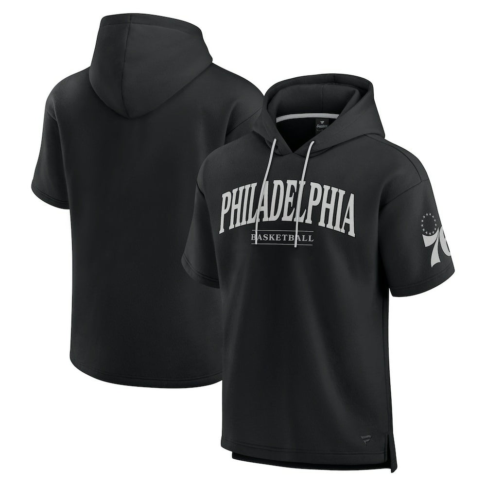 Philadelphia 76ers Elements Ready Short Sleeve Pullover Hoodie Black