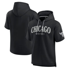 Chicago Bulls Elements Ready Short Sleeve Pullover Hoodie Black