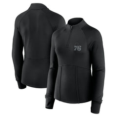 Philadelphia 76ers Women's Elements Match Raglan Quarter-Zip Top Black
