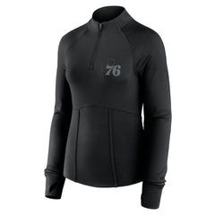 Philadelphia 76ers Women's Elements Match Raglan Quarter-Zip Top Black