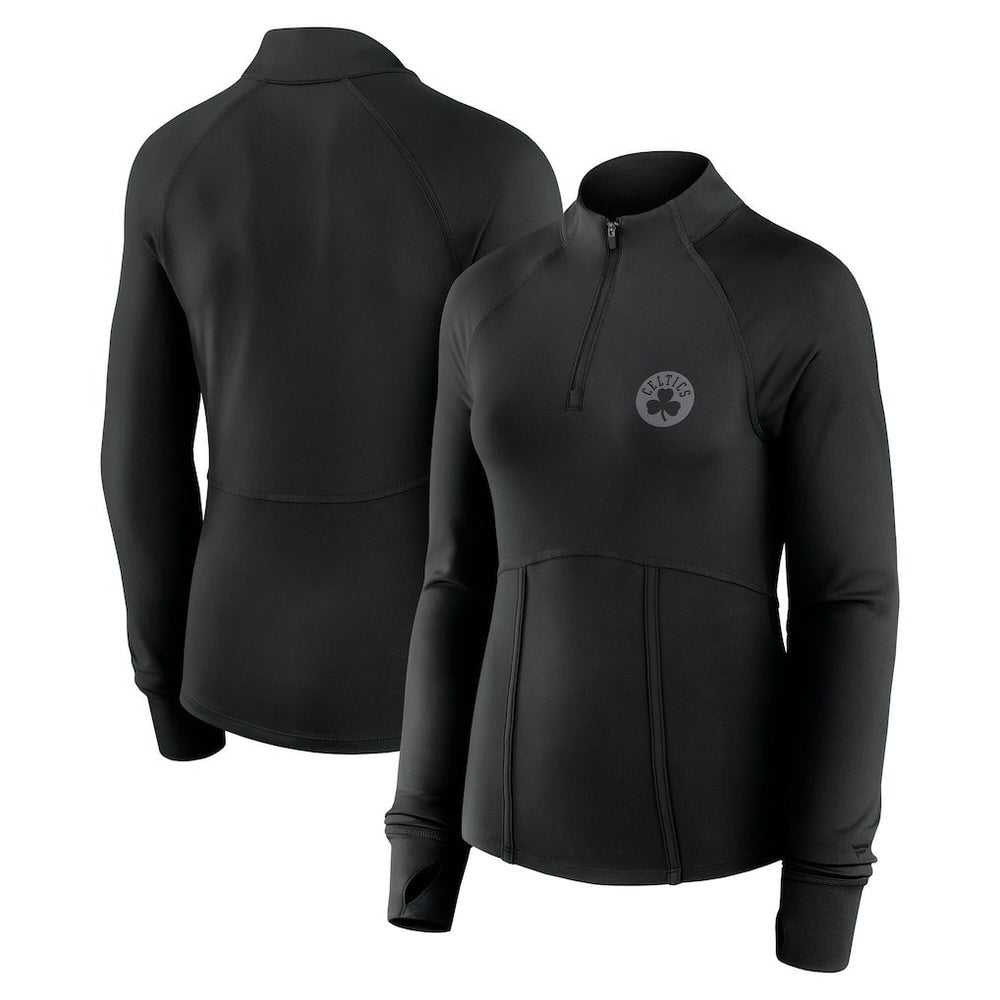 Boston Celtics Women's Elements Match Raglan Quarter-Zip Top Black