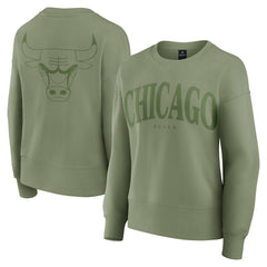 Chicago Bulls Women's Elements Flow Pullover Sweatshirt Olive