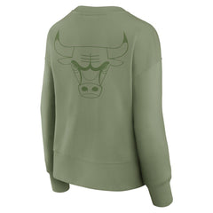 Chicago Bulls Women's Elements Flow Pullover Sweatshirt Olive