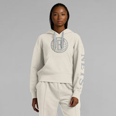 Brooklyn Nets Women's Elements Next Pullover Hoodie Cream