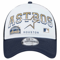 Houston Astros New Era Retro Wordmark 9FORTY A-Frame Trucker Adjustable Hat - White Hats