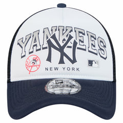 New York Yankees New Era Retro Wordmark 9FORTY A-Frame Trucker Adjustable Hat - White Hats