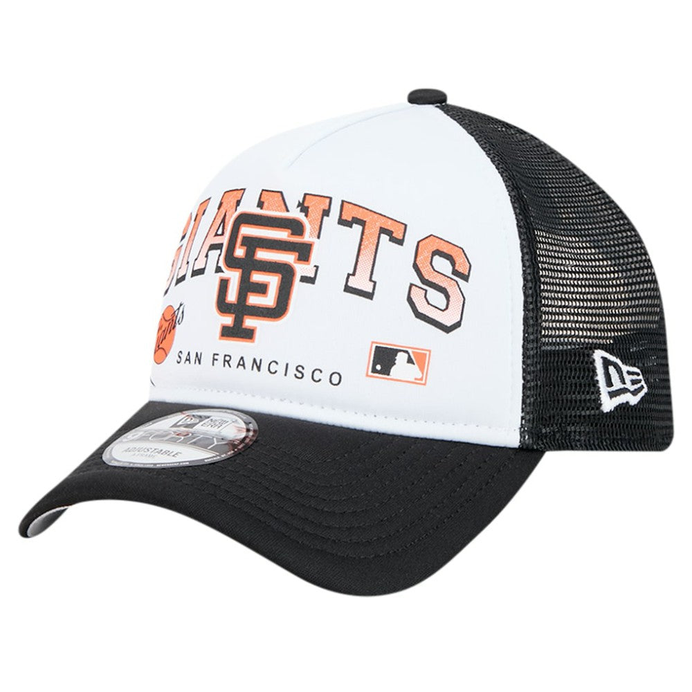 San Francisco Giants New Era Retro Wordmark 9FORTY A-Frame Trucker Adjustable Hat - White Hats