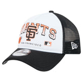 San Francisco Giants New Era Retro Wordmark 9FORTY A-Frame Trucker Adjustable Hat - White Hats