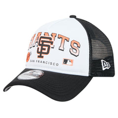 San Francisco Giants New Era Retro Wordmark 9FORTY A-Frame Trucker Adjustable Hat - White Hats
