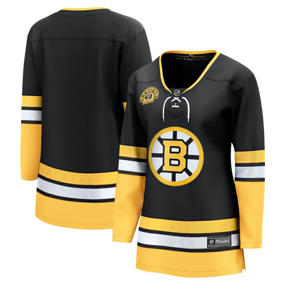 NHL Boston Bruins Fanatics Women's Alternate 100th Anniversary Breakaway Jersey - Black