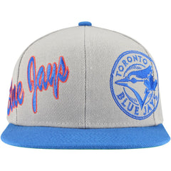 Toronto Blue Jays Mitchell & Ness Knock Out Panel Snapback Hat - Gray Hats
