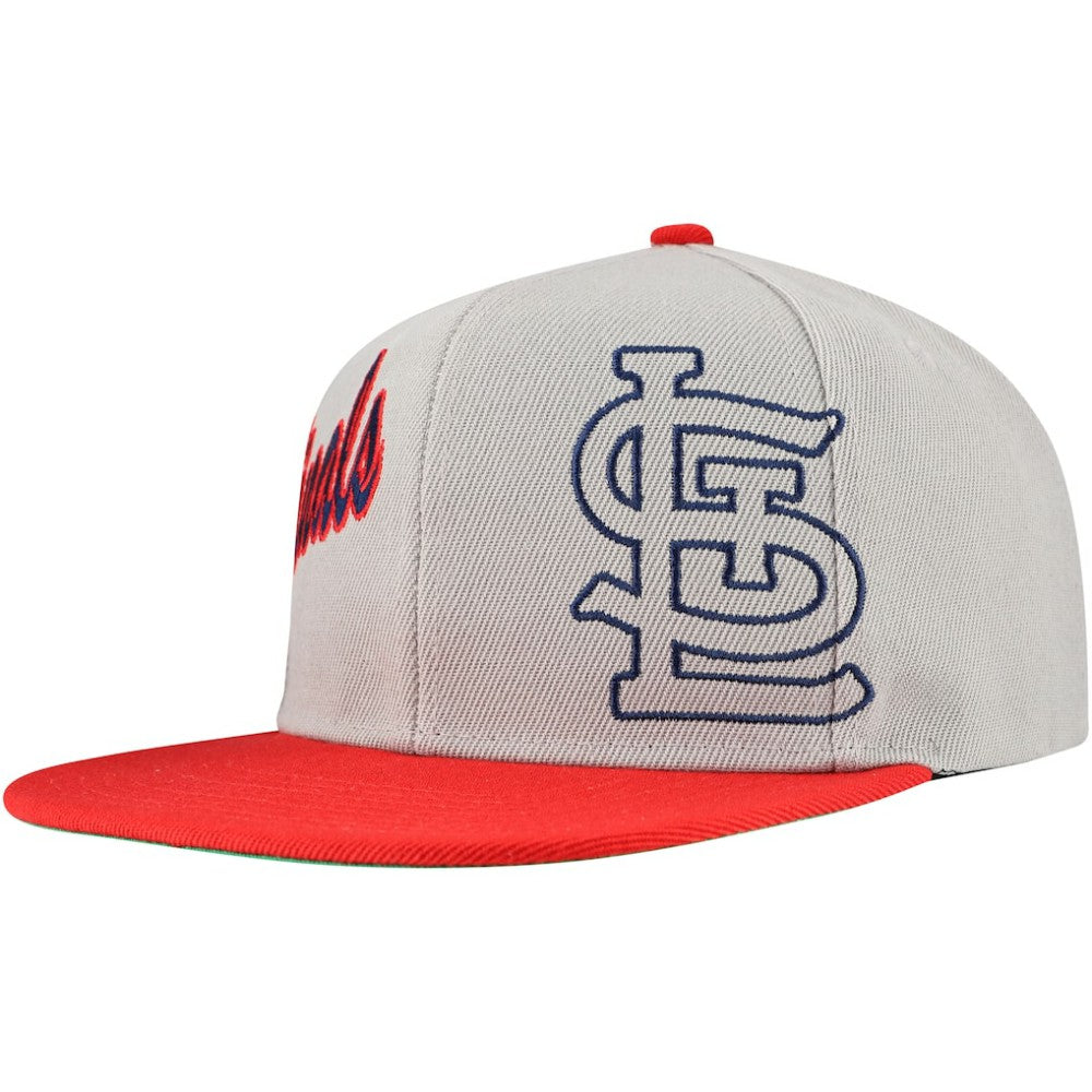 St. Louis Cardinals Mitchell & Ness Knock Out Panel Snapback Hat - Gray Hats