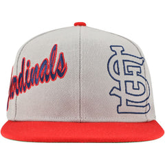 St. Louis Cardinals Mitchell & Ness Knock Out Panel Snapback Hat - Gray Hats