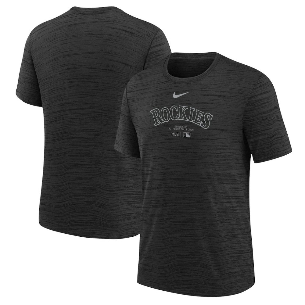 Colorado Rockies Nike Youth Authentic Collection Practice Performance T-Shirt - Black T-shirts