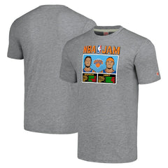 Jalen Brunson & Josh Hart New York Knicks Homage Unisex NBA Jam Tri-Blend T-Shirt Gray