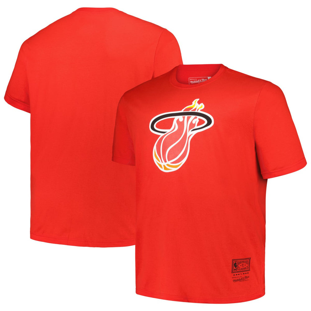 Miami Heat Big & Tall Hardwood Classics Vintage Logo T-Shirt Red