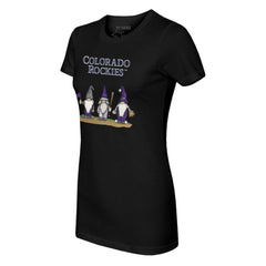 Colorado Rockies Tiny Turnip Women's Gnomes T-Shirt - Black T-shirts
