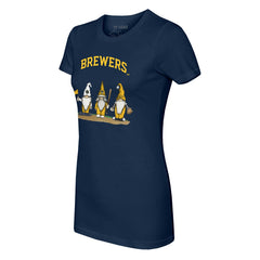 Milwaukee Brewers Tiny Turnip Women's Gnomes T-Shirt - Navy T-shirts