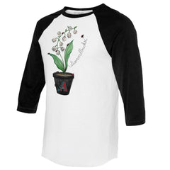 Arizona Diamondbacks Tiny Turnip Unisex Lilies & Ladybugs 3/4-Sleeve Raglan T-Shirt - White/Black T-shirts
