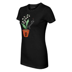 San Francisco Giants Tiny Turnip Women's Lilies & Ladybugs T-Shirt - Black T-shirts