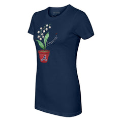 Atlanta Braves Tiny Turnip Women's Lilies & Ladybugs T-Shirt - Navy T-shirts